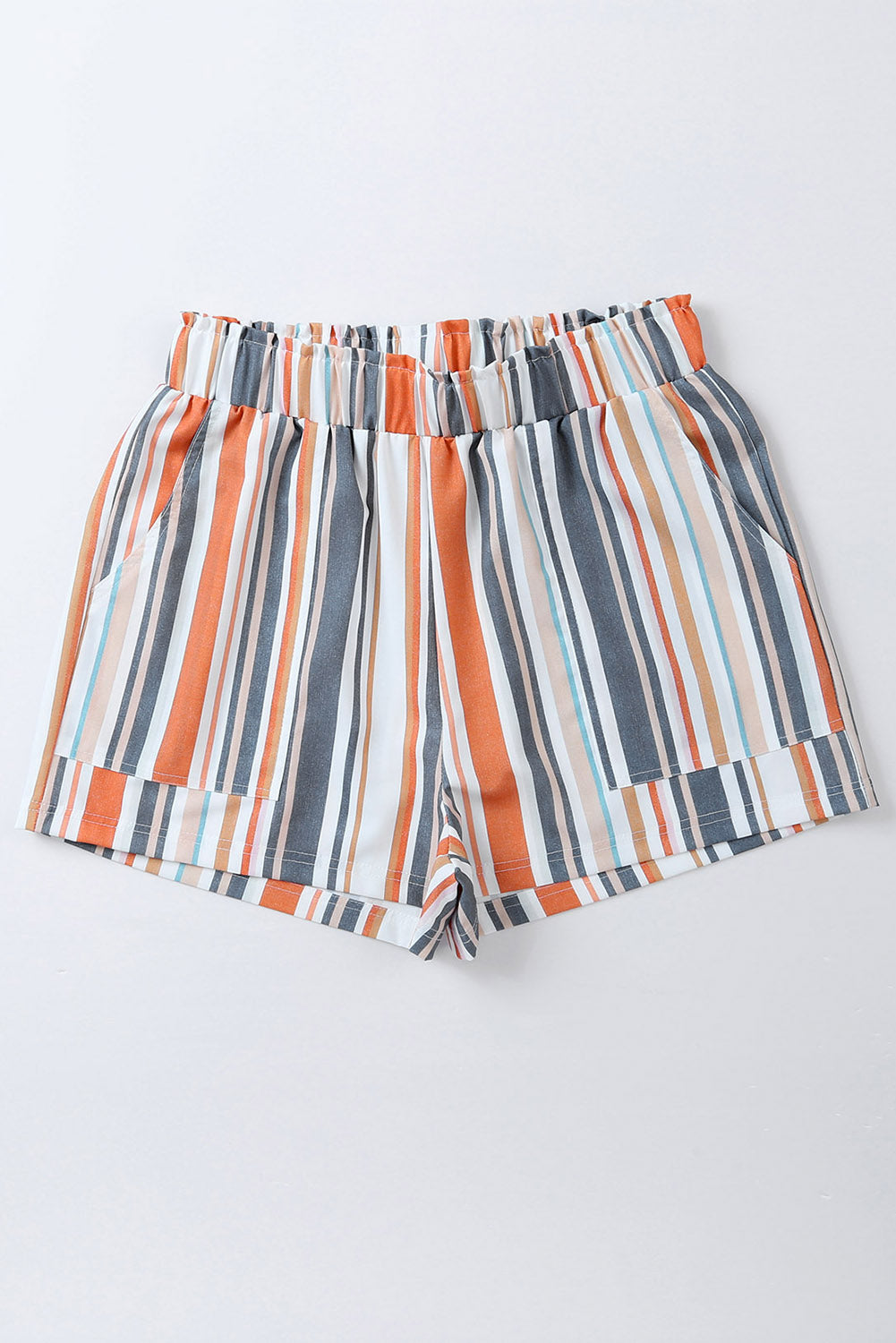 Striped Elastic Waist Shorts